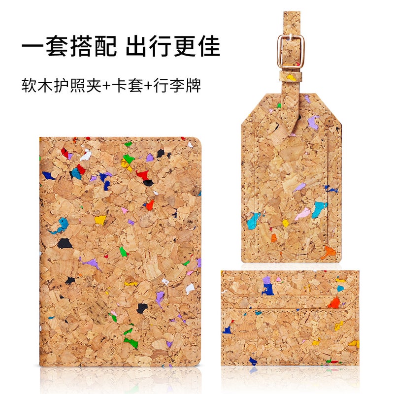 New Natural Cork Grain Red Wine Stopper Material Passport Holder Corporate Logo Printed Card Holder New Wallet - Image 5